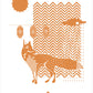 Fox with Lanterns Fox Art Print not in a frame
