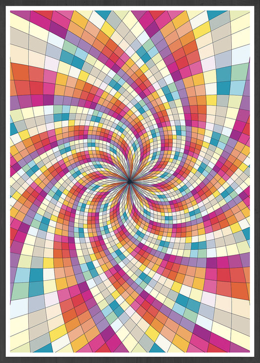 Fractal Light Spiral Pattern Print in frame