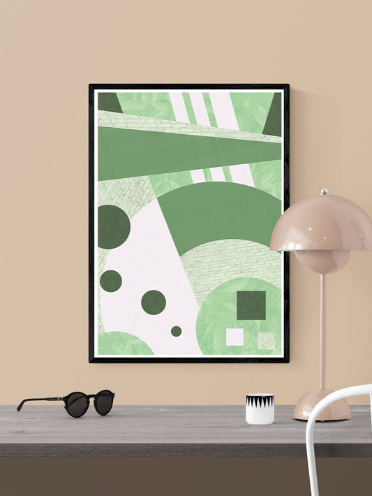 Garden Funk Geometric Pattern Print in a frame on a wall