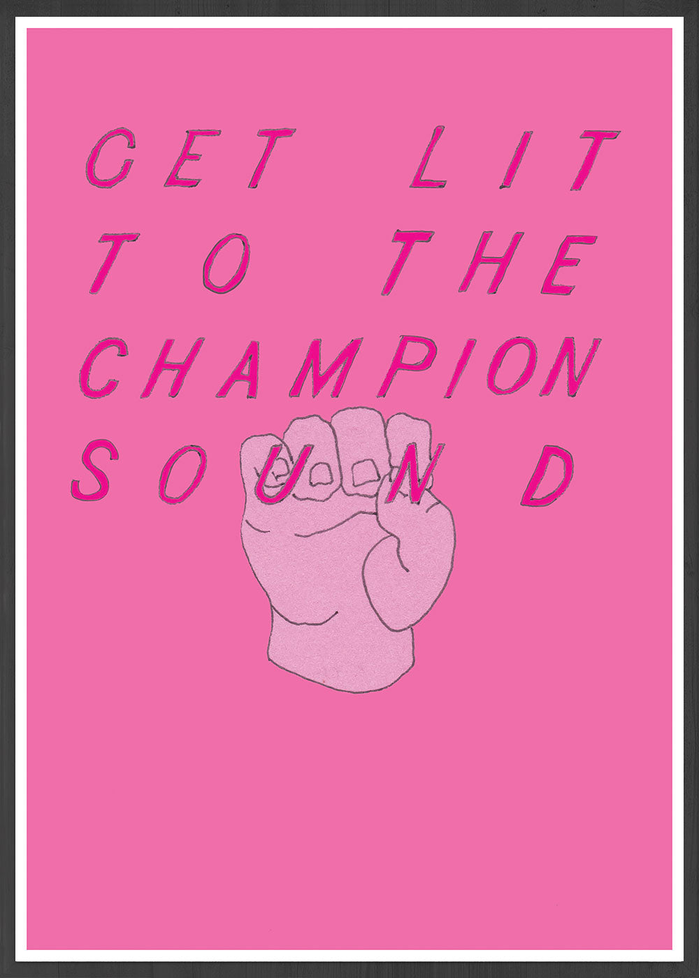 Get Lit Pink Quirky Art Contemporary Print In a Frame