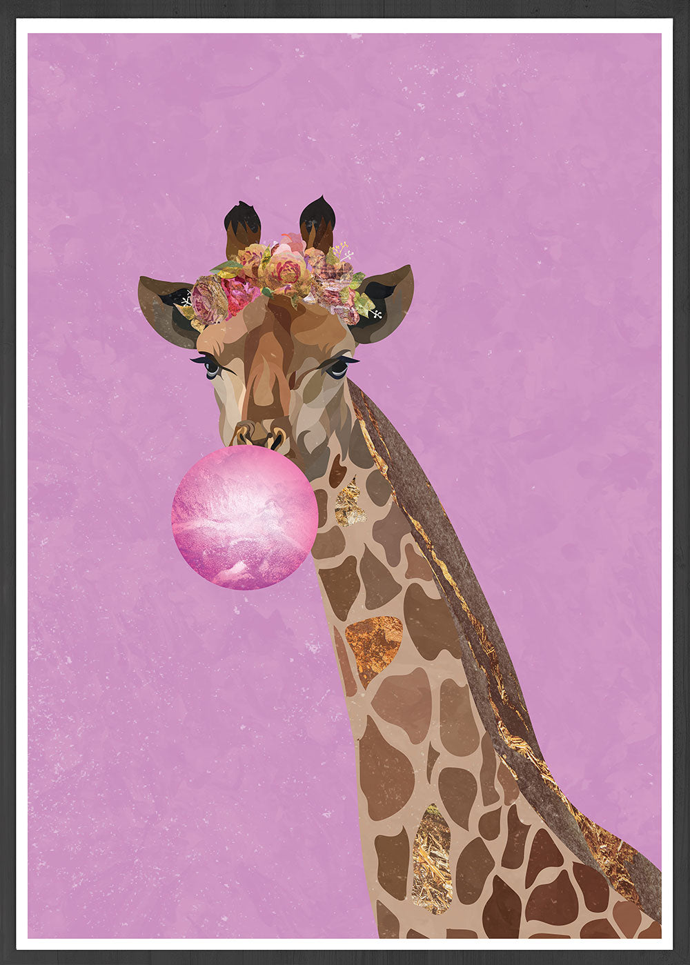 Giraffe Pop Art Print by Sarah Manovski in a frame