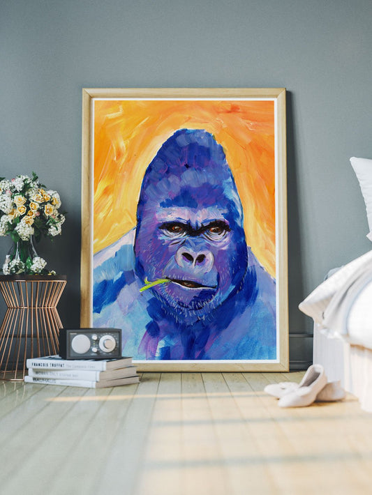 Gorilla Animal Portrait in a lovely bedroom