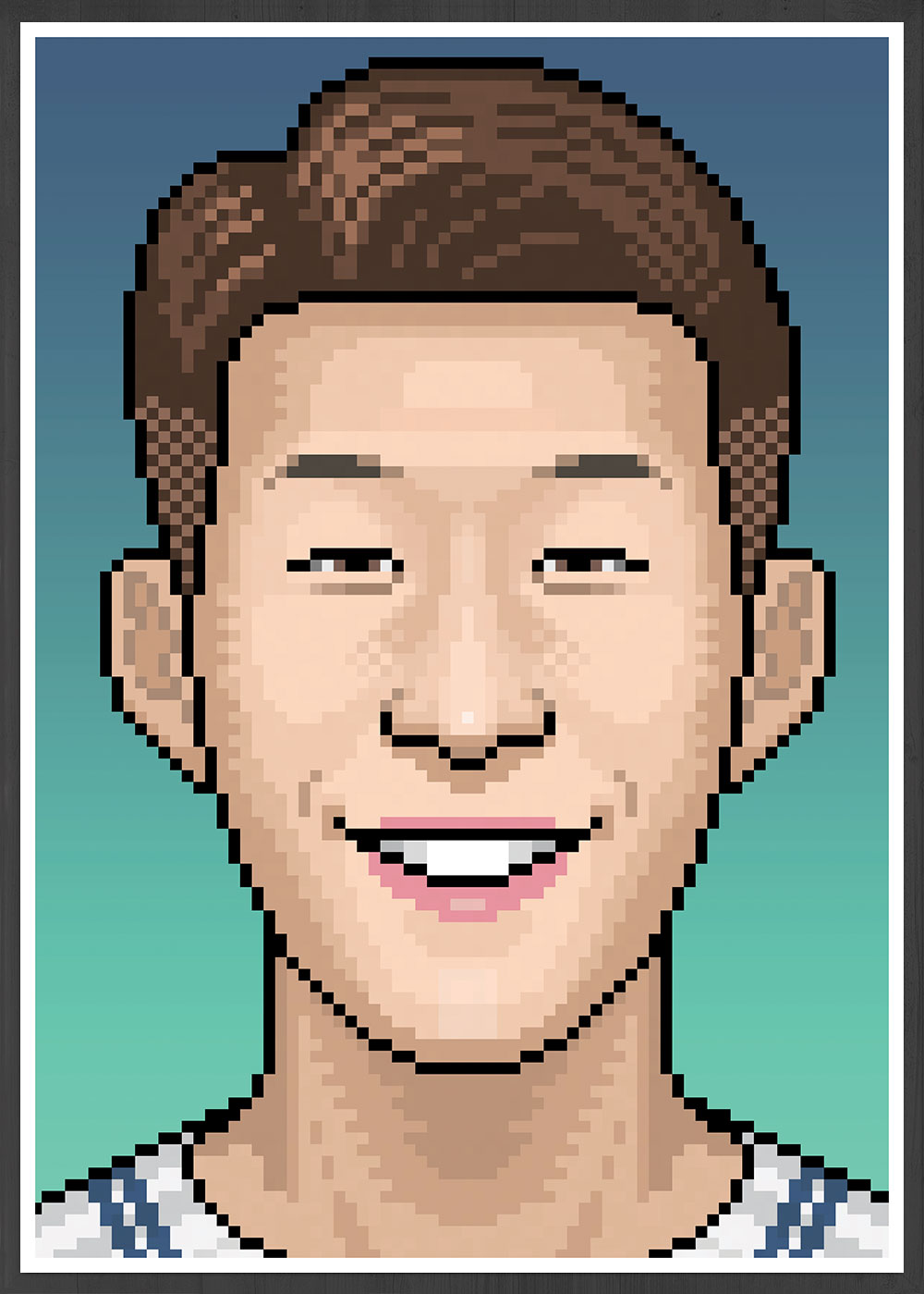 Heungmin Football Art Print in frame