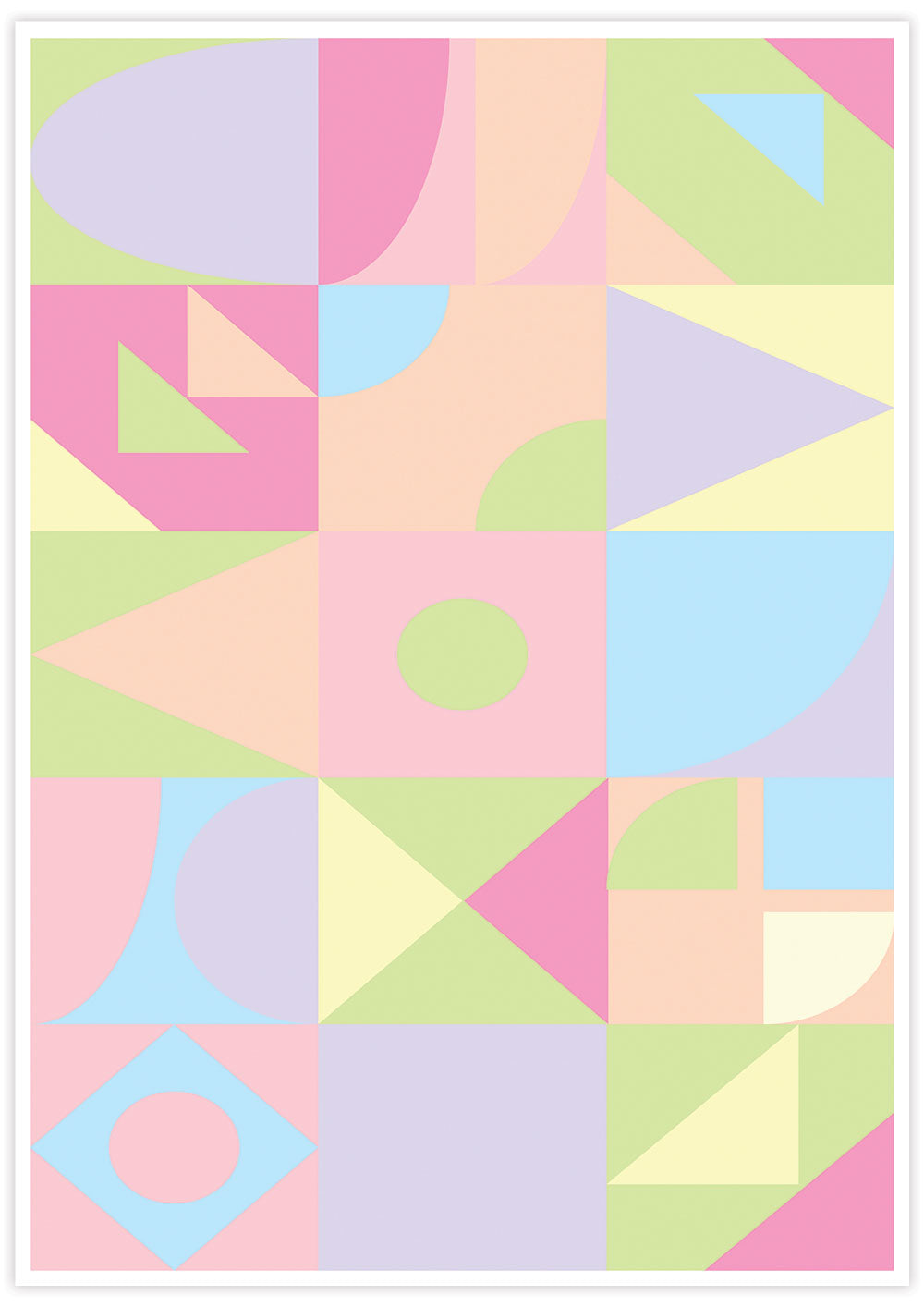 Ice Cream Shapes Abstract Geometric Art no frame