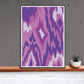 Ikat Abstract Textile Print in a frame on a shelf