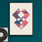 Invader Geometric Art Poster on a wall