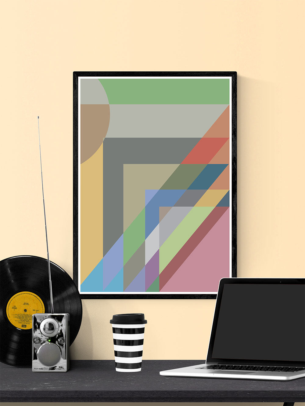 Just a Perfect Day Abstract Art Print in a frame on a wall