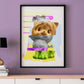 Kitty Splice 1 Cat Art Print in a frame on a wall
