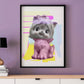 Kitty Splice 2 Glitch Print in a frame on a wall