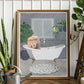 Lion in a Bath Art Print by Sarah Manovski in beautiful room with house plants