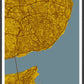 Lisbon City Map Wall Art in a frame