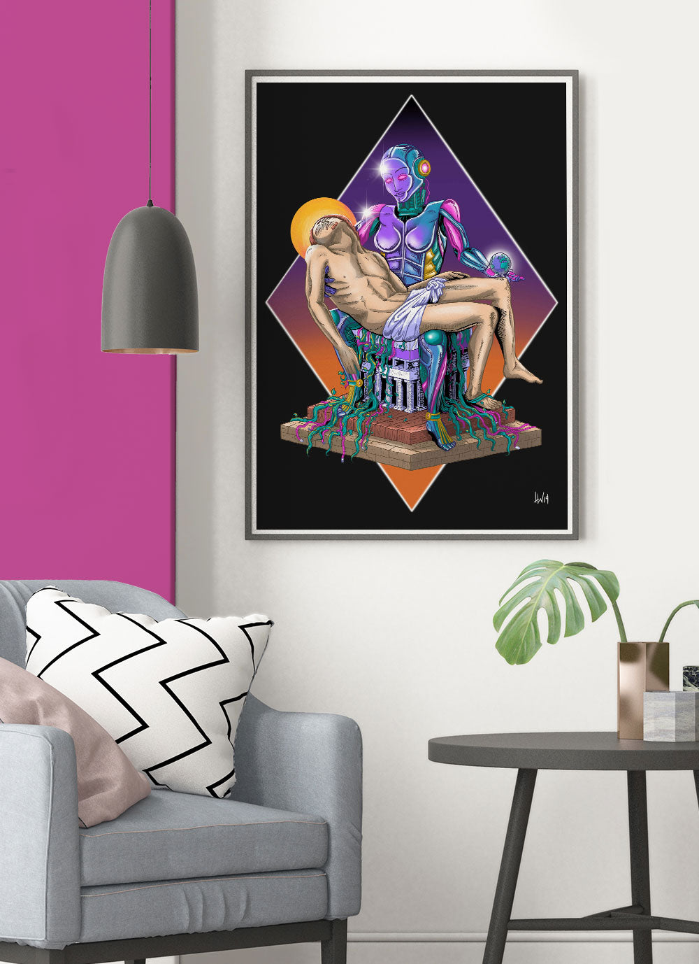 Madonna Scifi Art Poster in lounge