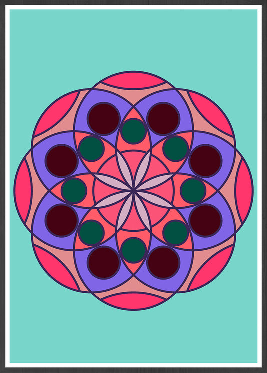 Mandala 1 Pink Mandala Art Print in frame