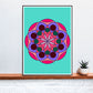 Mandala 1 Pink Mandala Art Print on a Shelf