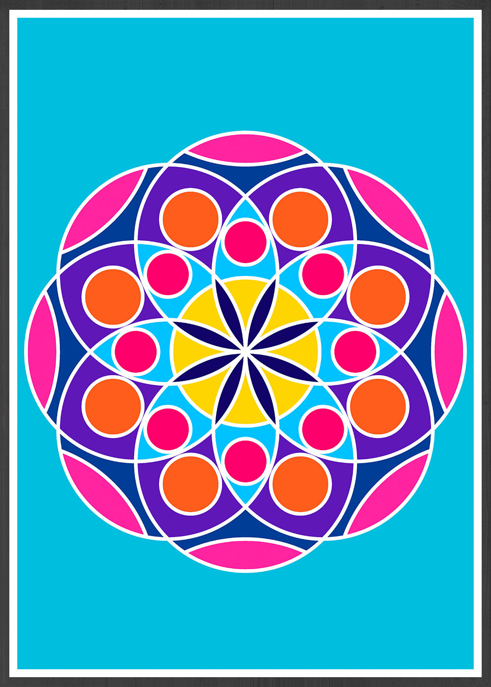 Mandala 2 Pink Mandala Art Print in frame