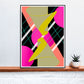 Mirrored Hugs Abstract Wall Art in a frame on a shelf