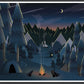 Midnight Camping Art for Kids Print in a frame