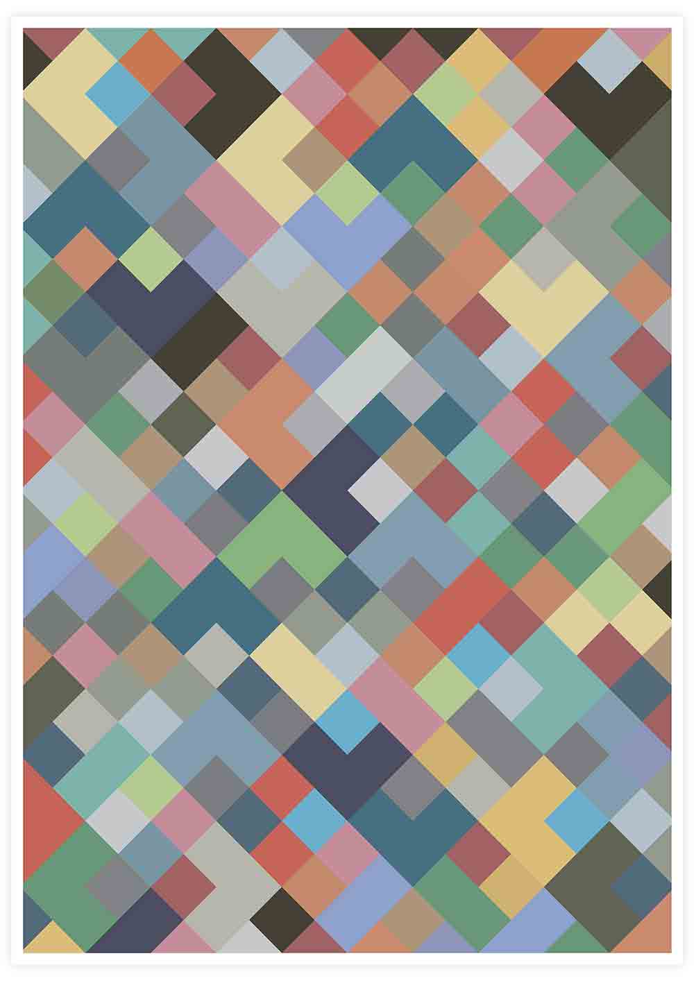 Mosaic 2 Geometric Mosaic Print no frame
