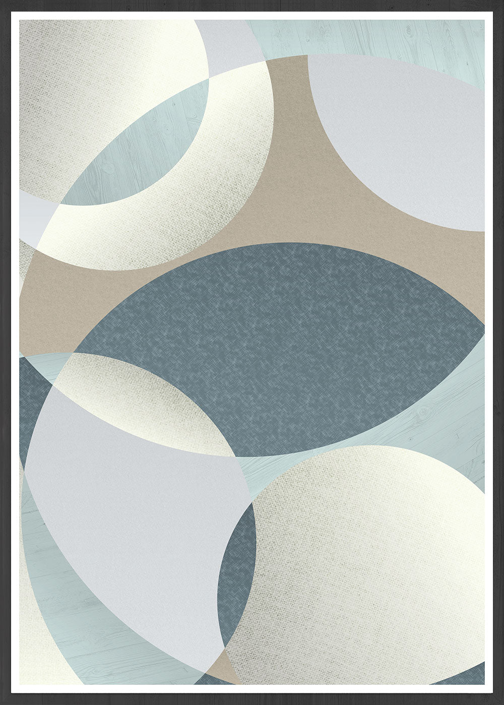 Neutral Swirls Circle Pattern Print in a frame