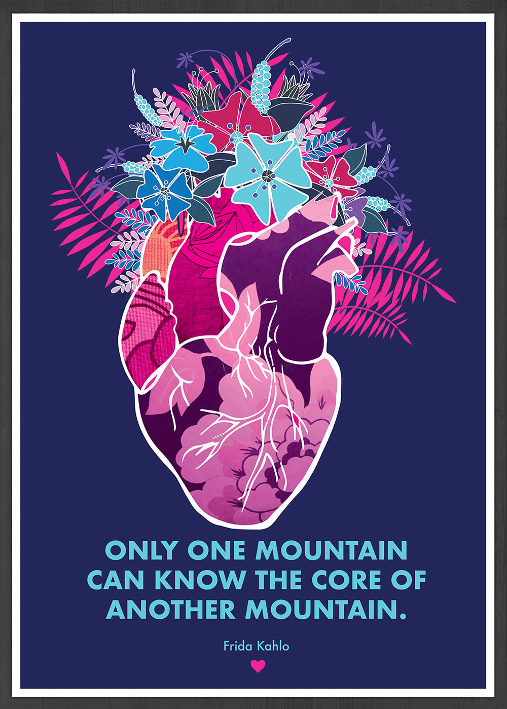 Only One Mountain Illustration Print in a frame
