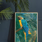 Parrot Art Print by Sarah Manovski in a contemporary room with a house plant