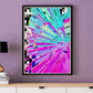 Pixel Crystal Glitch Wall Art in a frame on a wall