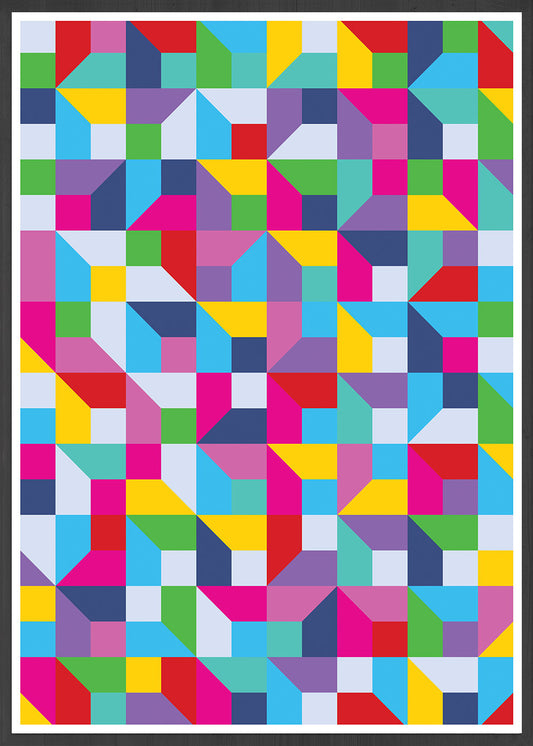 Popmetric Abstract Geometric Art Print in frame