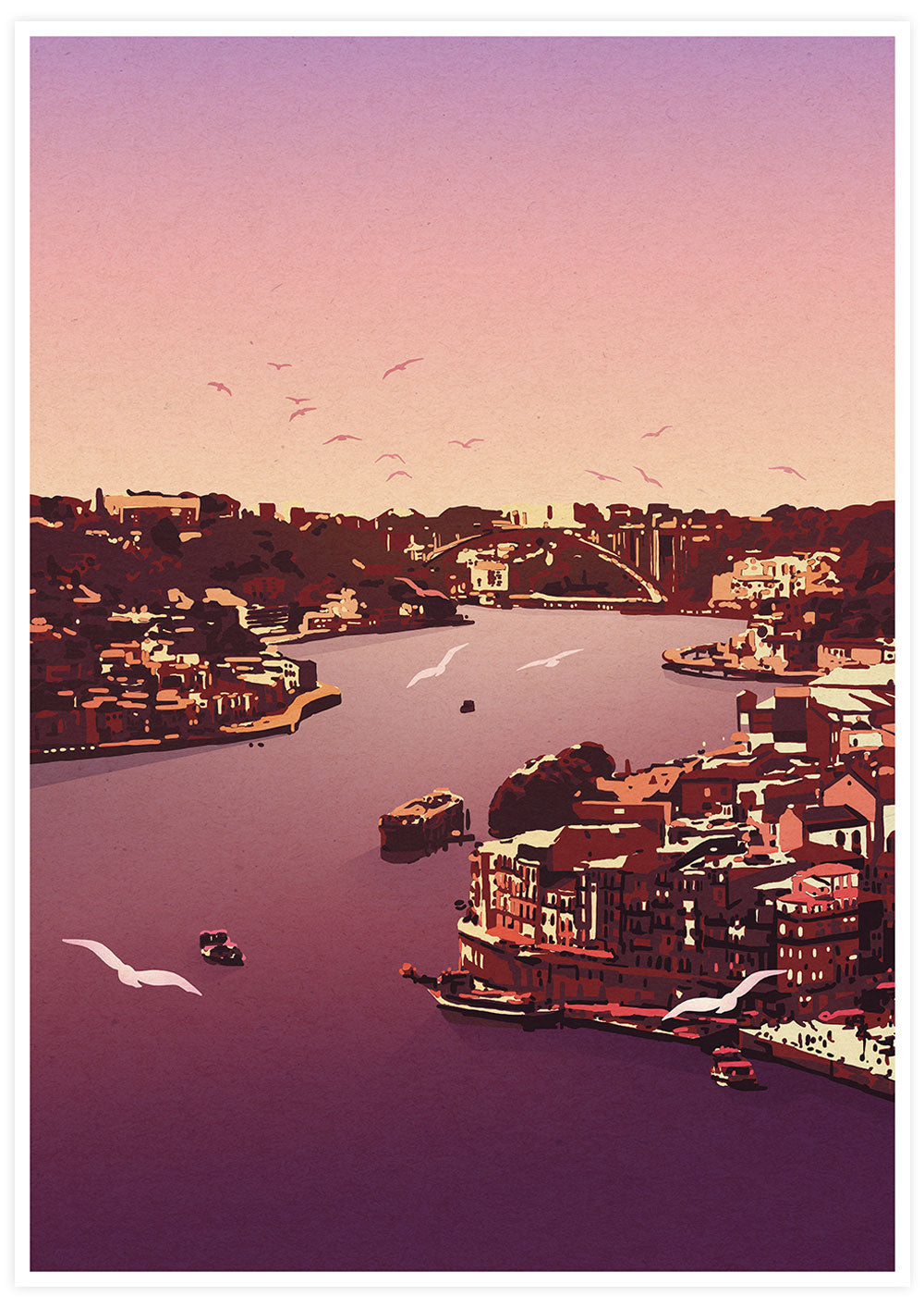 Arrabida Brown Porto City Illustration