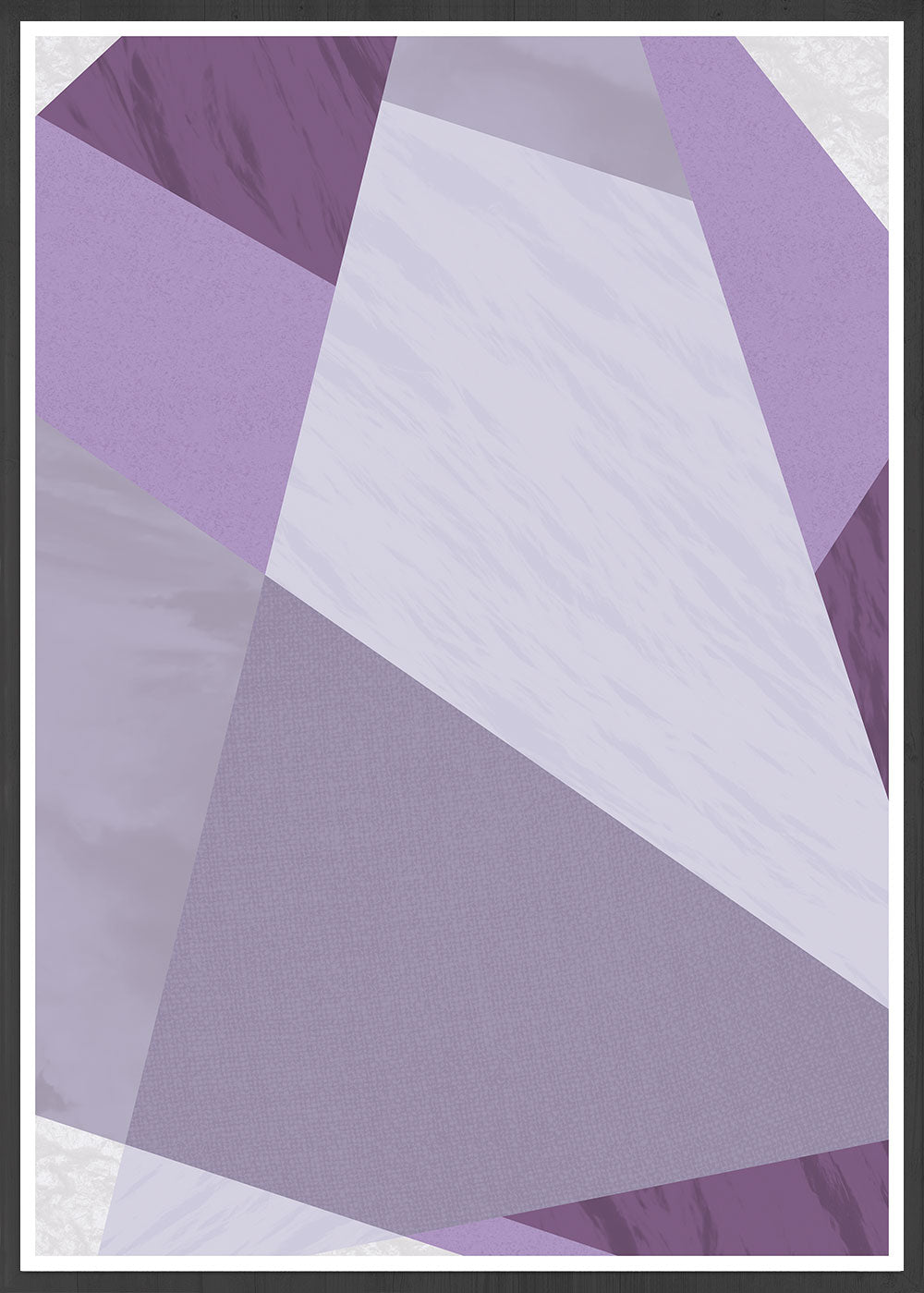 Purple Candy Purple Geometric Print in a frame