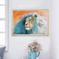 Roar Lion Painting Print in a bedroom