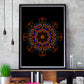 Sacred View Mandala Print in a frame on a shelf