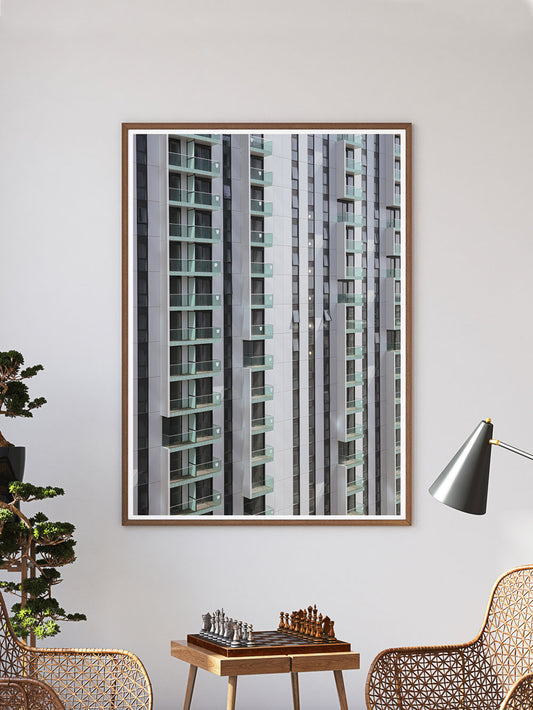 Lightbox City Building Print In a Traditional Room