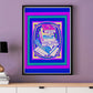 Science Stack Purple Abstract Art Print in a frame on a wall