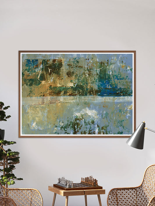 Seizo Abstract Art Print in a lounge area