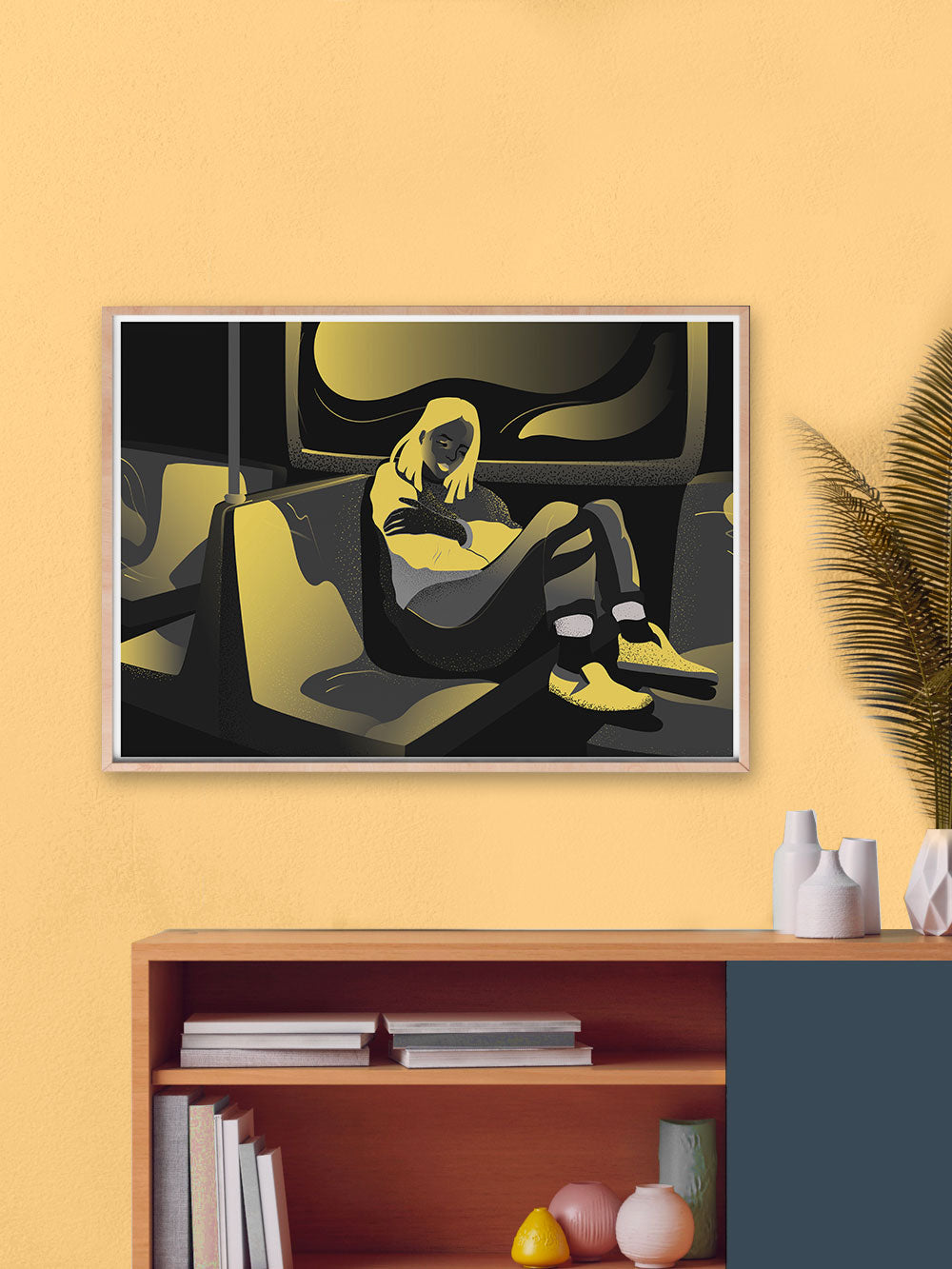 Soul Traveller Yellow Print In Modern Room Set