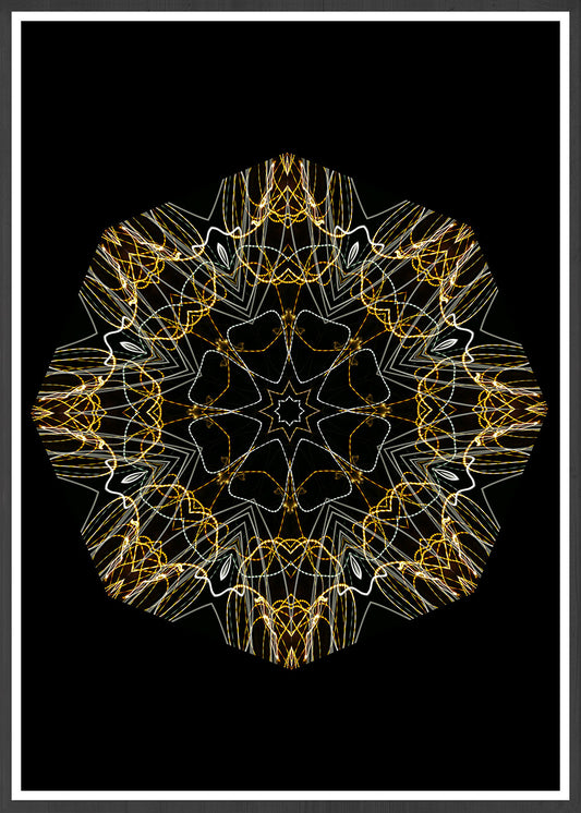Space Odyssey Mandala Print in a frame