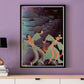 Space Rumba Retro Art Print in a frame on a wall