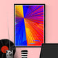 Spectre Colourful Abstract Art Print in a frame on a wall