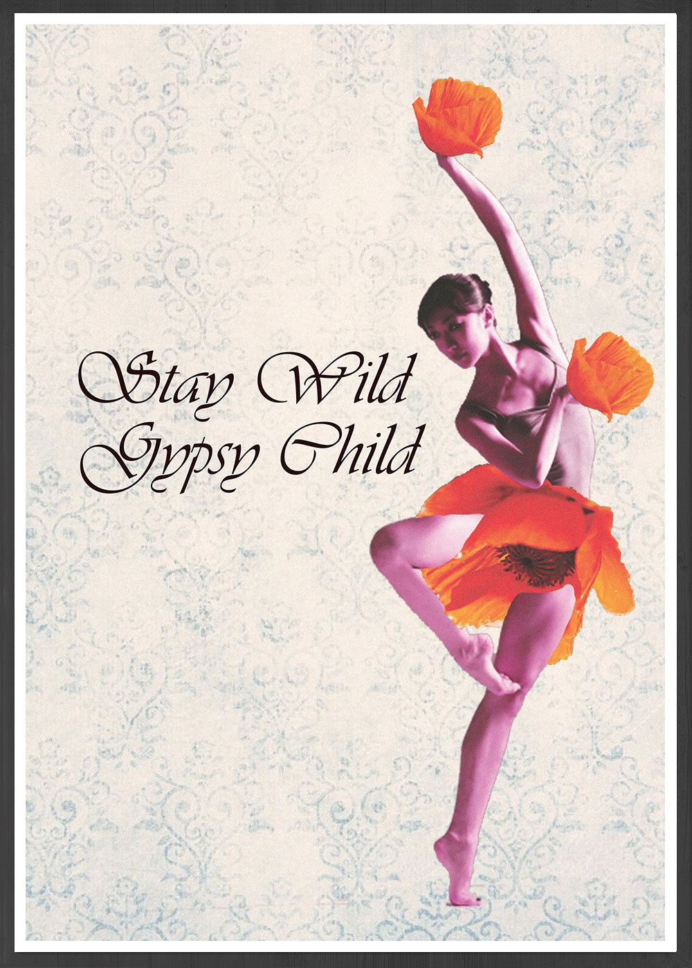 Stay Wild Gypsy Child Child Dancer Art Print in a frame