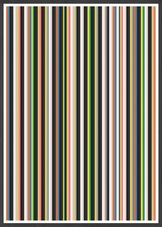 Stripes Print Digital Line Wall Art in a frame