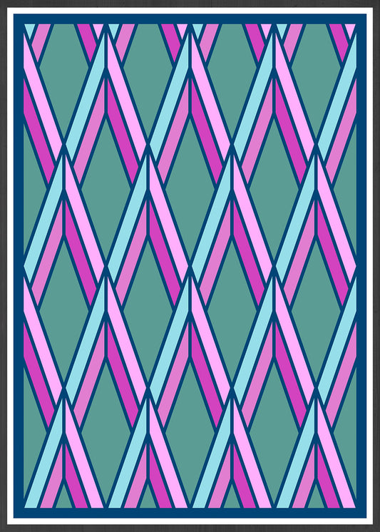 The Candy Stained Glass Graphic Print in frame