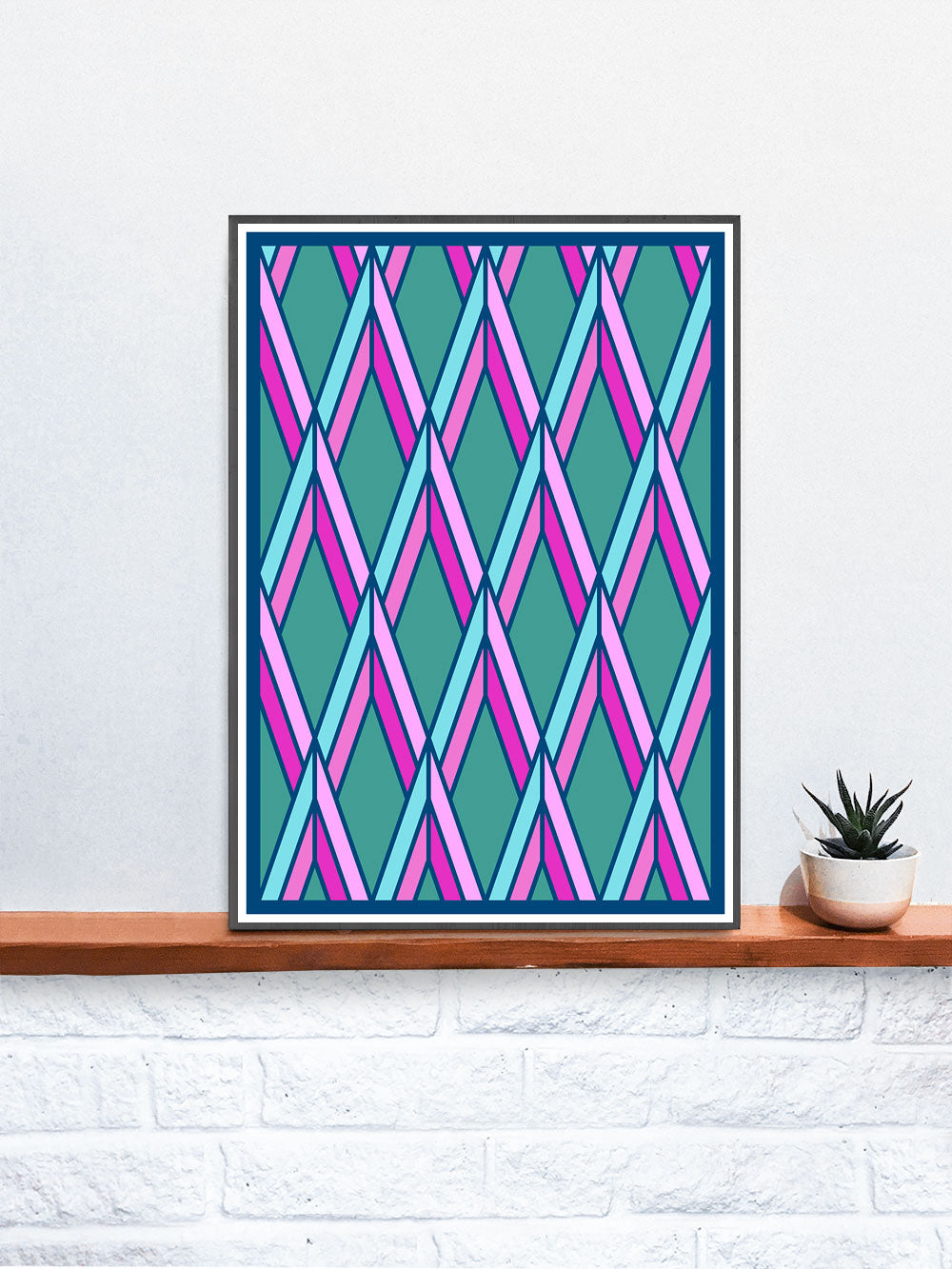 The Candy Stained Glass Graphic Print on a Shelf