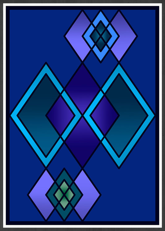 The Dream Blue Pattern Wall Art in frame