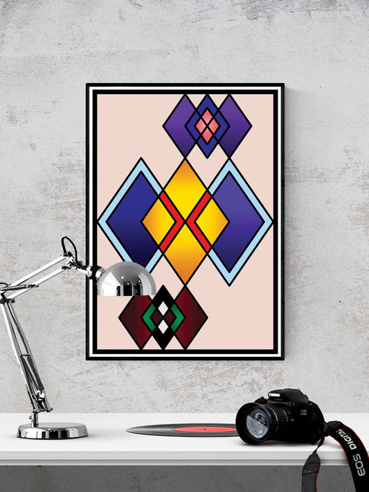 The Ego Diamond Art Print in a frame on a wall