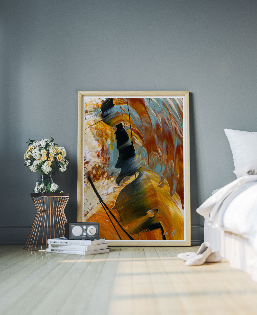 The Play Abstract Art Print in a stylish room