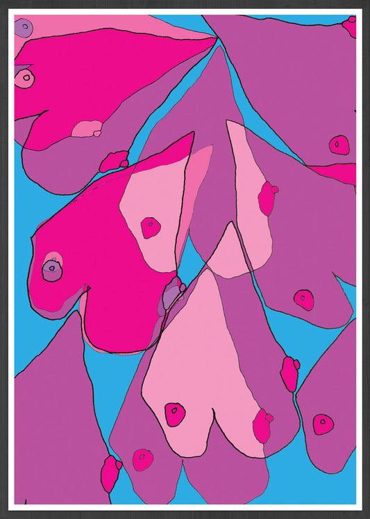 Tits Up Nude Abstract Illustration in a frame