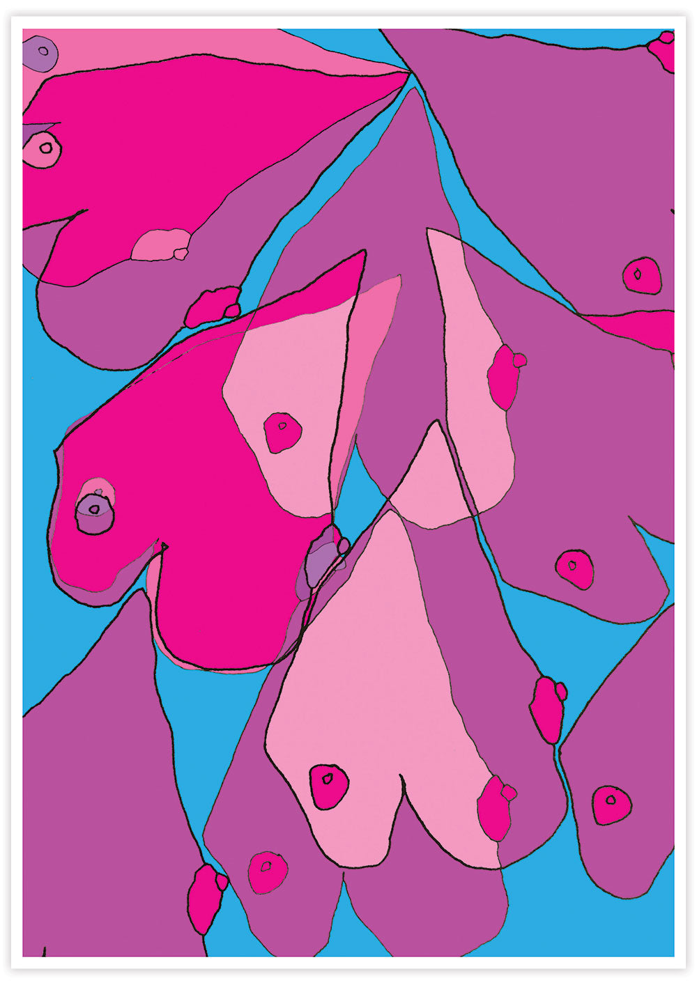 Tits Up Nude Abstract Illustration no frame