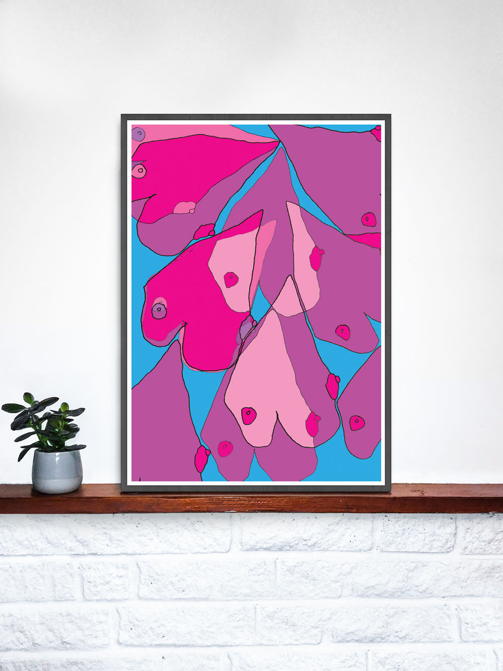 Tits Up Nude Abstract Illustration on a shelf
