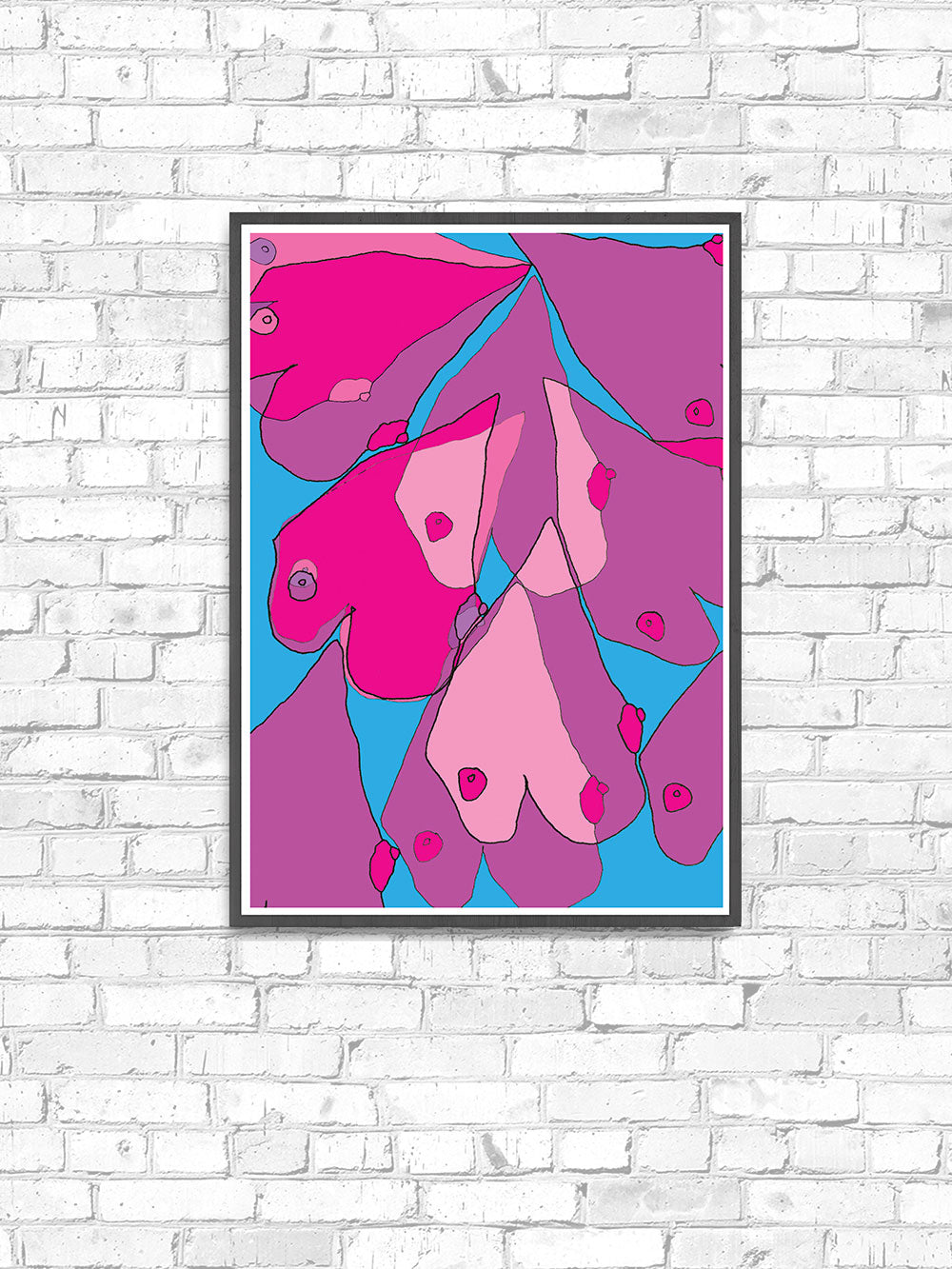 Tits Up Nude Abstract Illustration on a wall
