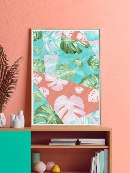 Retro Stylish Totally Tropical Plant Art Print